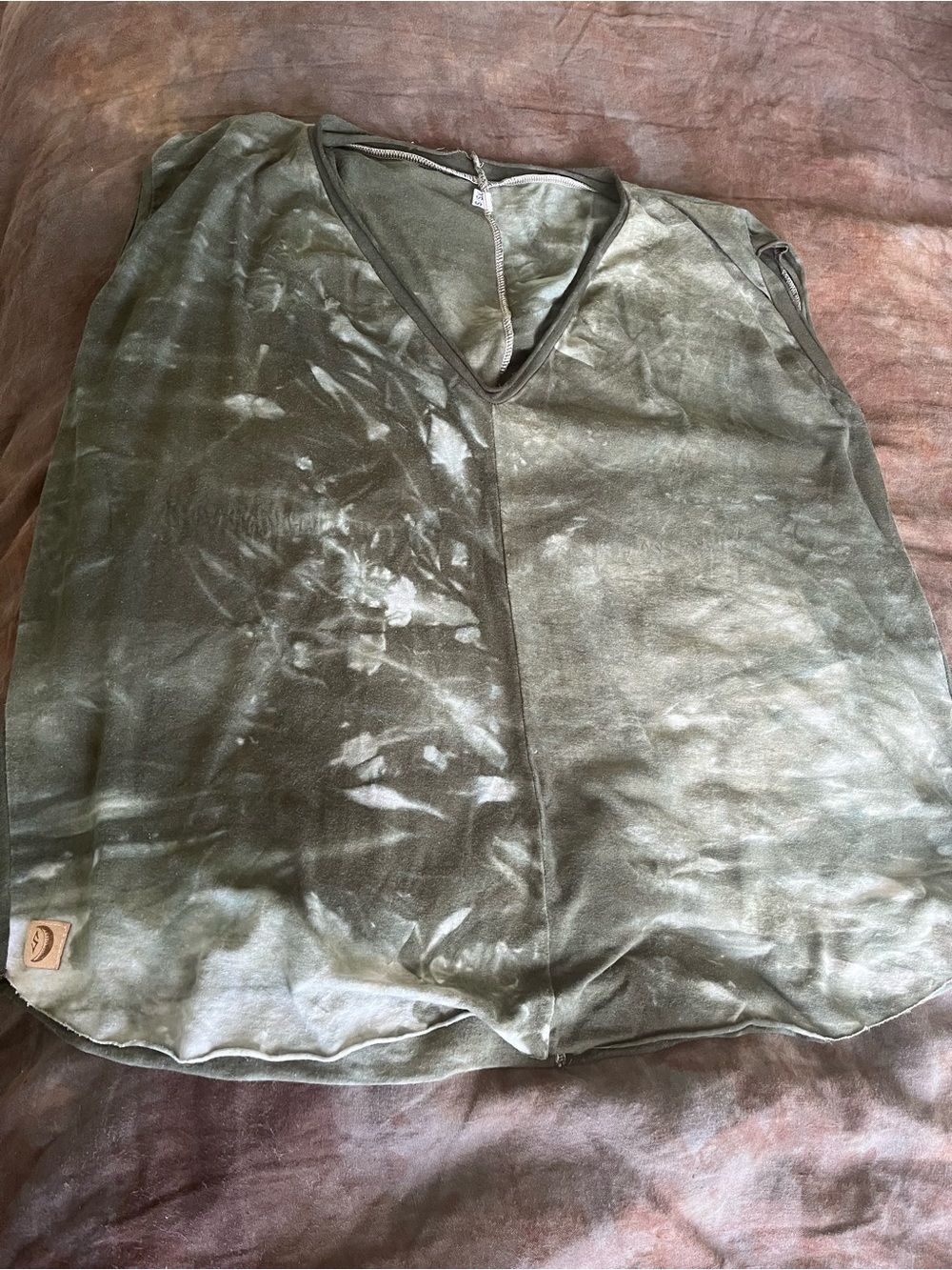 Sinew Moon green Gaia XS/s top bamboo